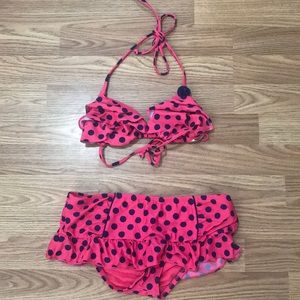 Pink polka dot bikini